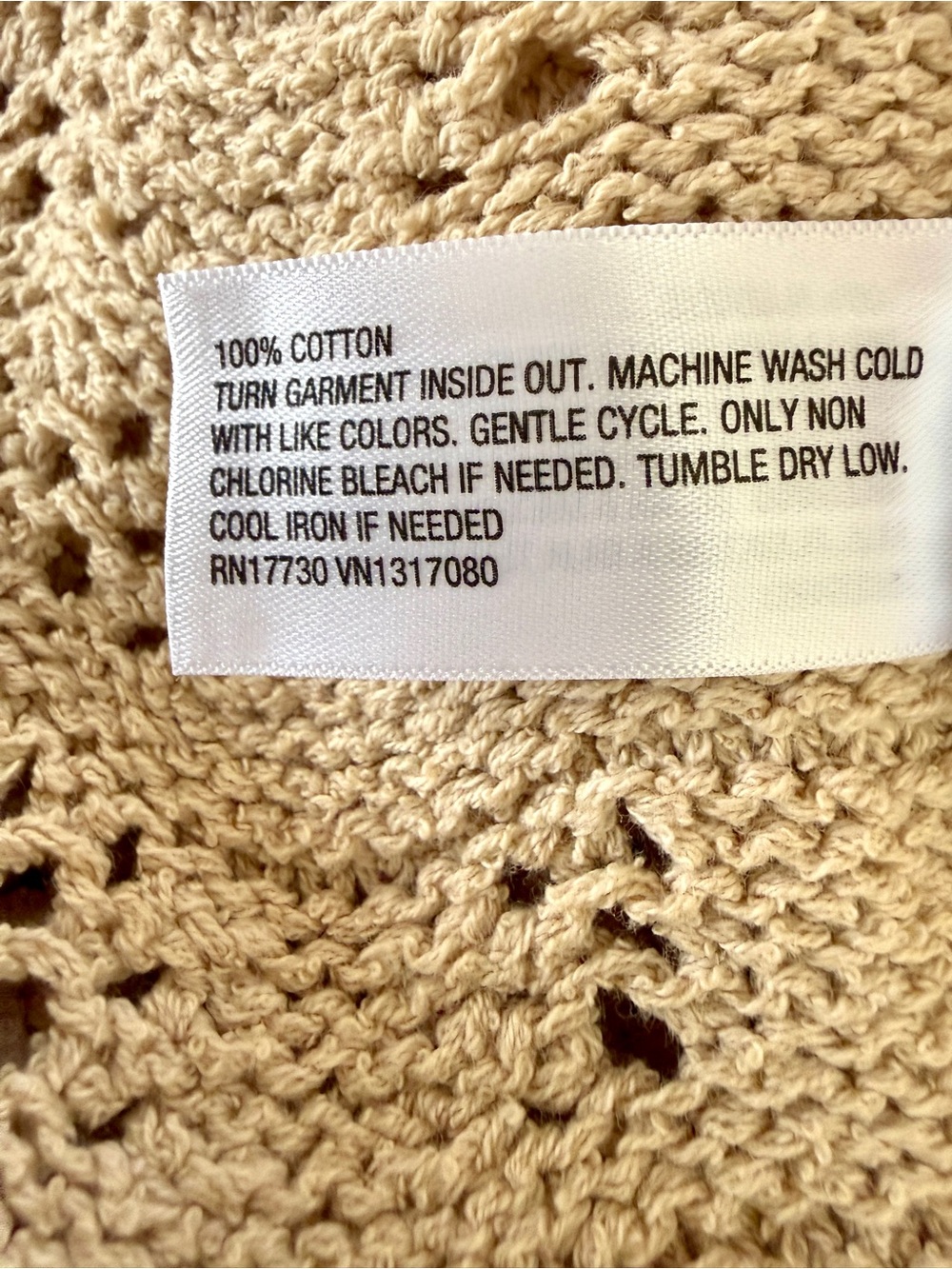 Universal Thread Beige Openwork V-Neck Button Cardigan - Picture 7 of 7